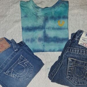 Blue Tie-Dye Shirt and Denim Jeans Set